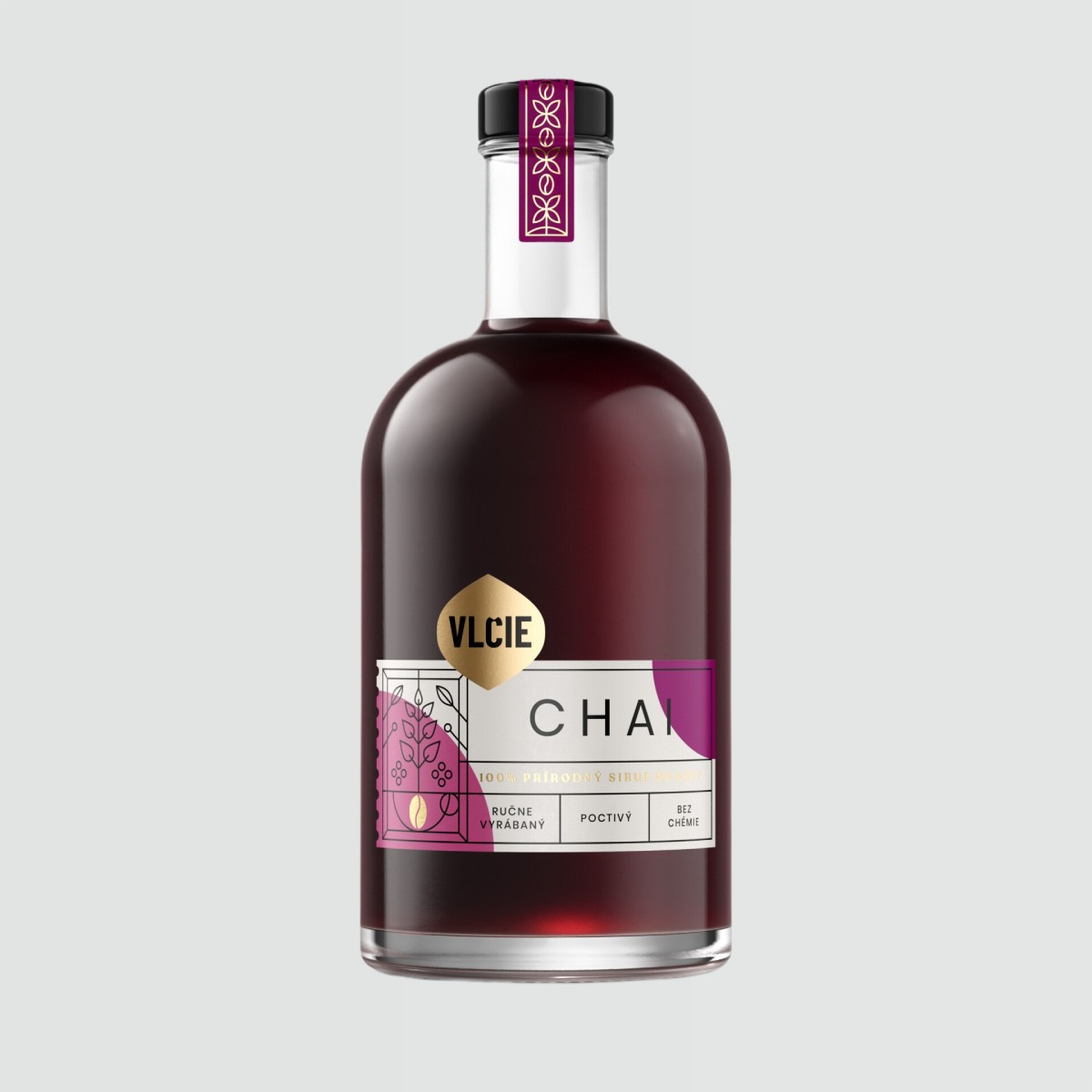 Perníkový sirup do kávy od Vlčie sirupy, fľaša s objemom 500 ml