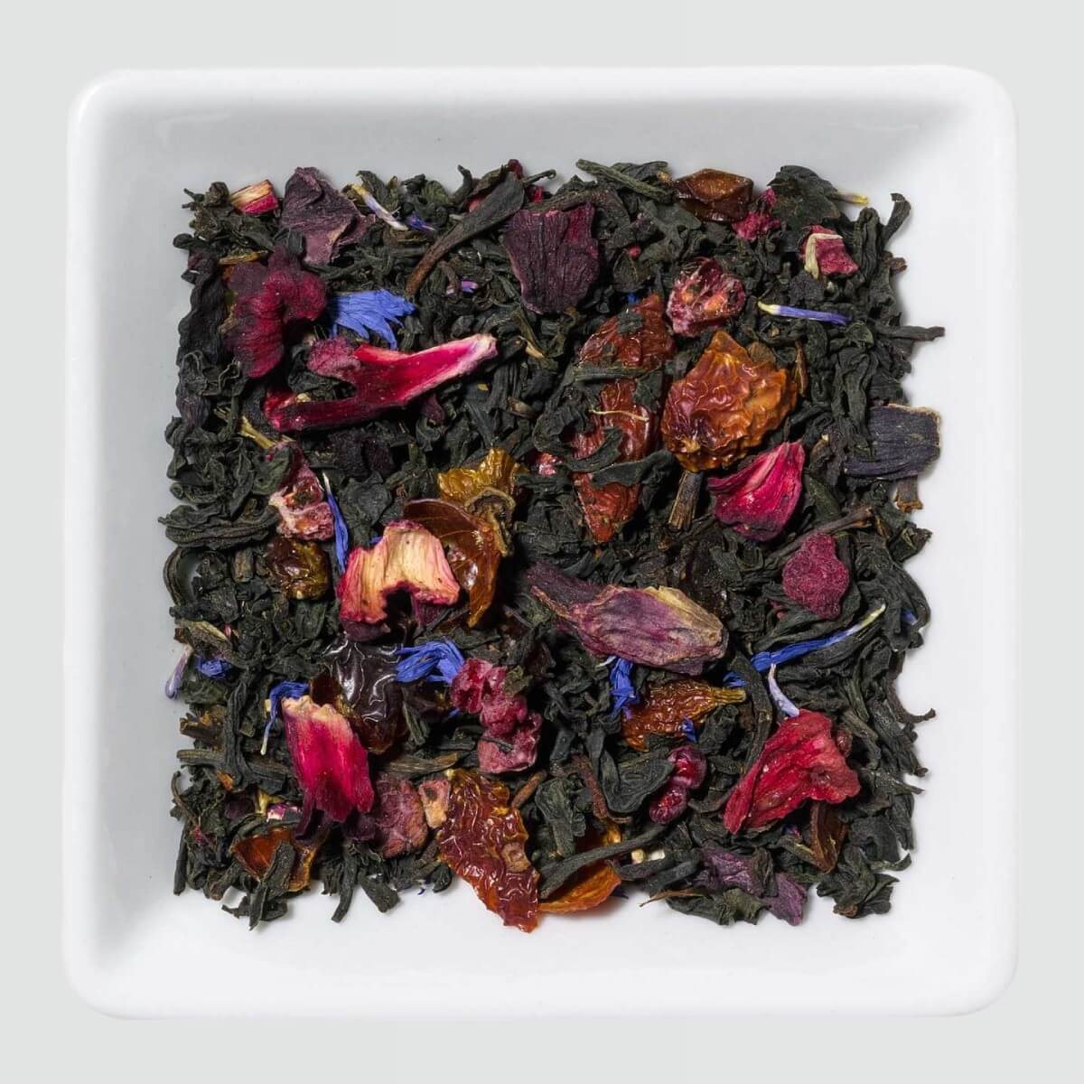 Sypaný čierny čaj Fruity Black Be:Tea s goji, malinami a rakytníkom